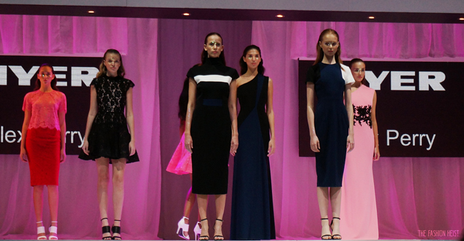 Models all in a line in fresh Alex Perry garments