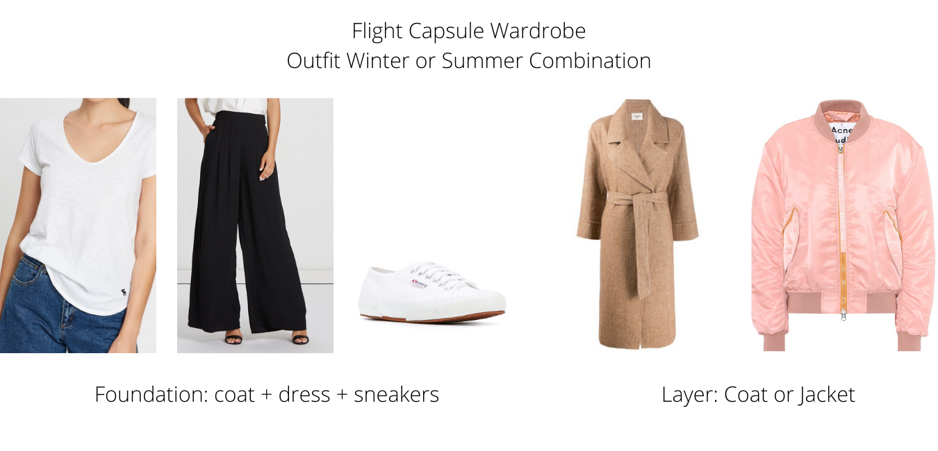 flight capsule wardrobe, how to dress for a flight