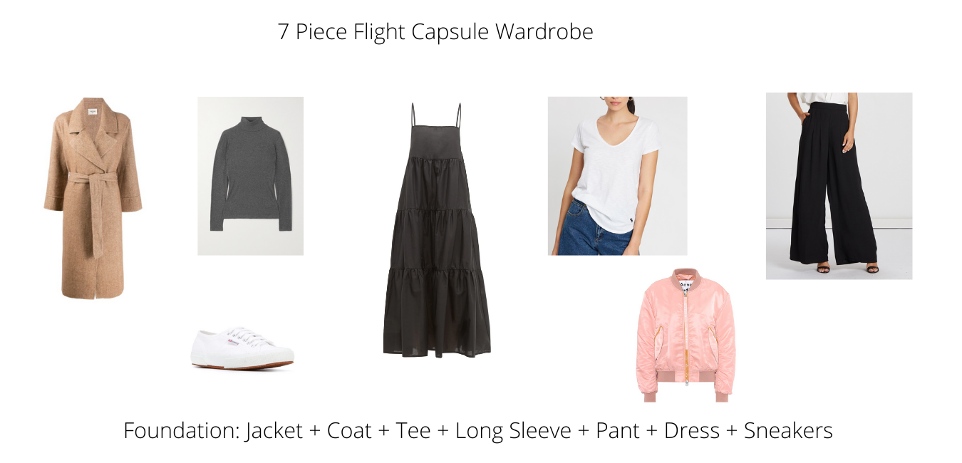 flight capsule wardrobe, how to dress for a flight